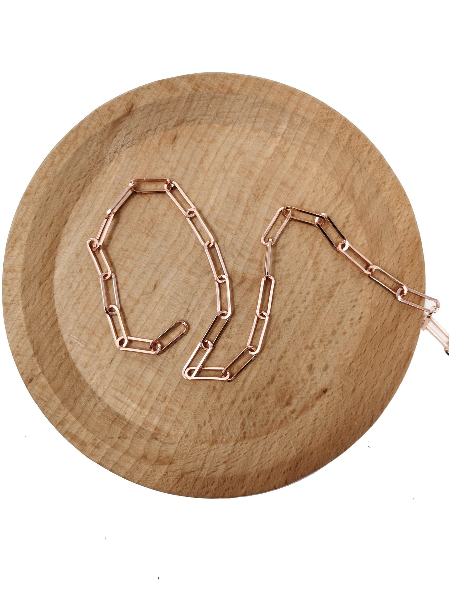 Gold rolo cable paperclip chain by yard, link cable rolo elongate chain by foot, roll chain for jewelry making, 57,58,59,60