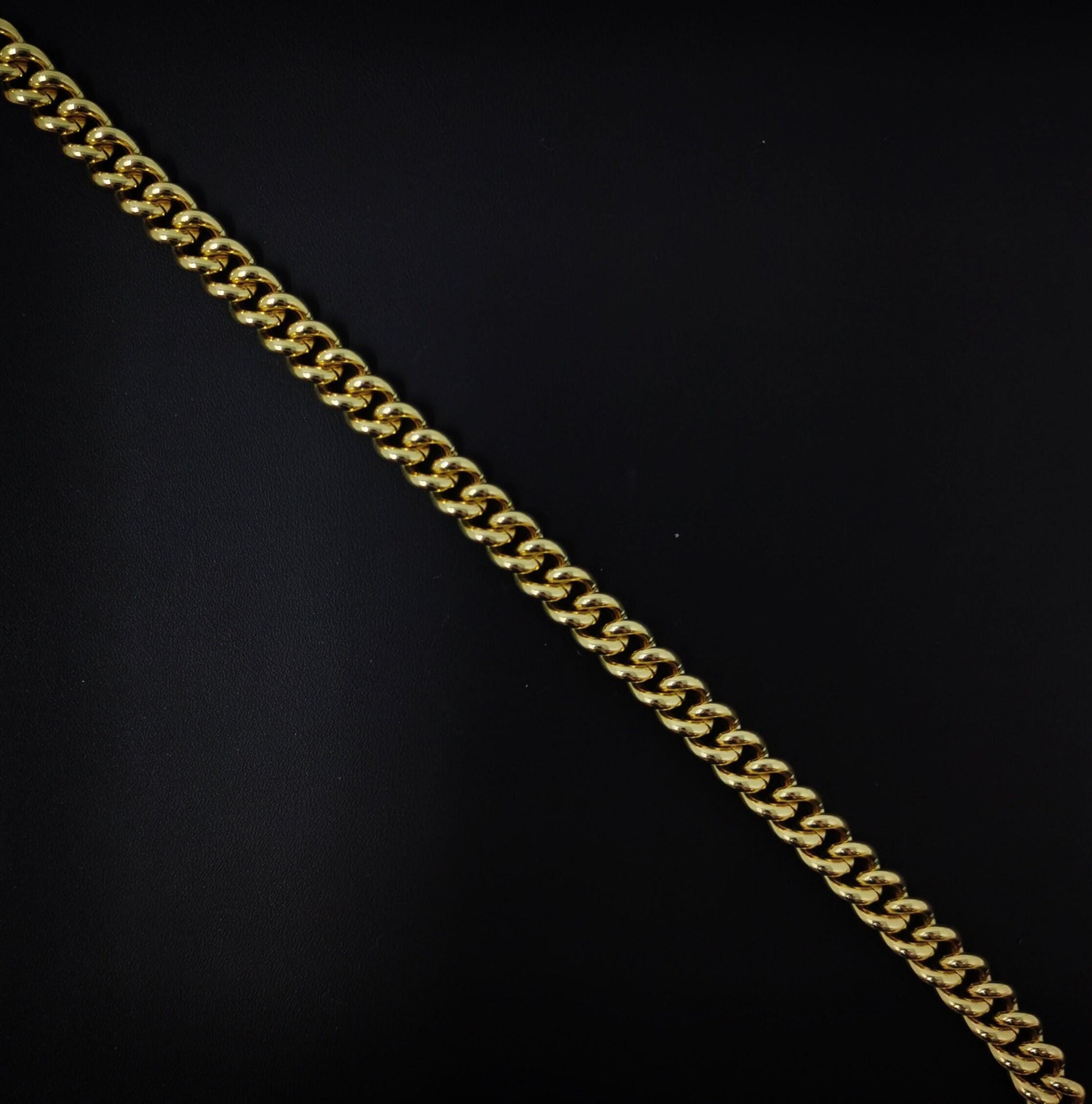 14k gold cuban curb chain by yard, cuban curb chain by foot, wholesale bulk roll chain for jewelry making, thickness 8.3mm, # 28