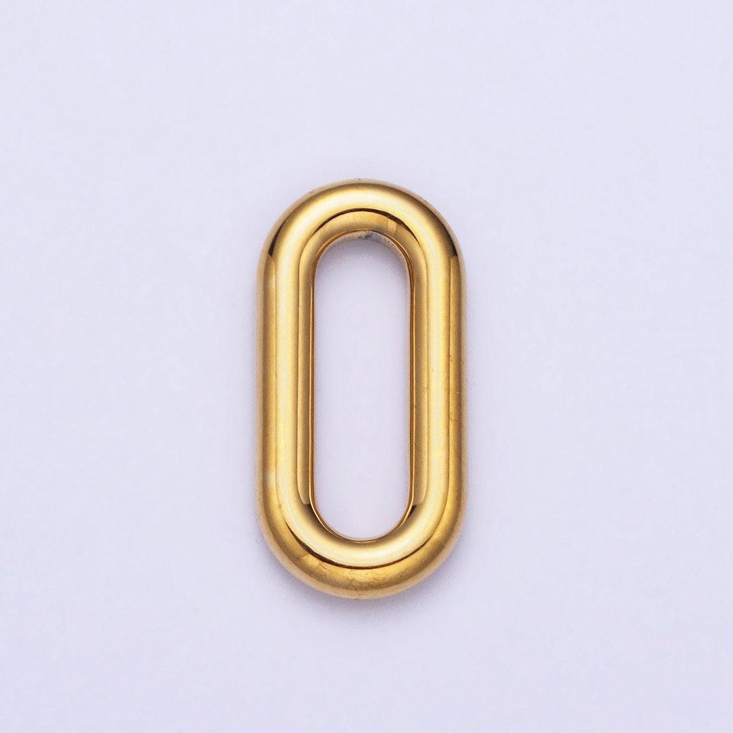 Stainless steel rectangular oblong paperclip link charm in gold & silver elongated link chain for necklace bracelet supply | p-903