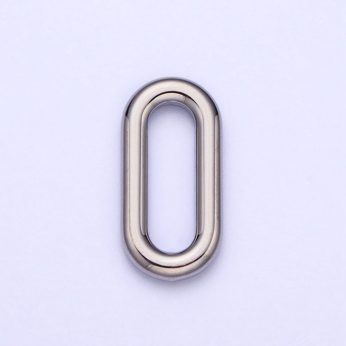 Stainless steel rectangular oblong paperclip link charm in gold & silver elongated link chain for necklace bracelet supply | p-903