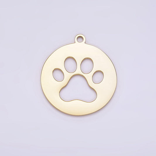 Mini dog paw charm for bracelet necklace earring component stainless steel puppy bear animal pendant p-1239