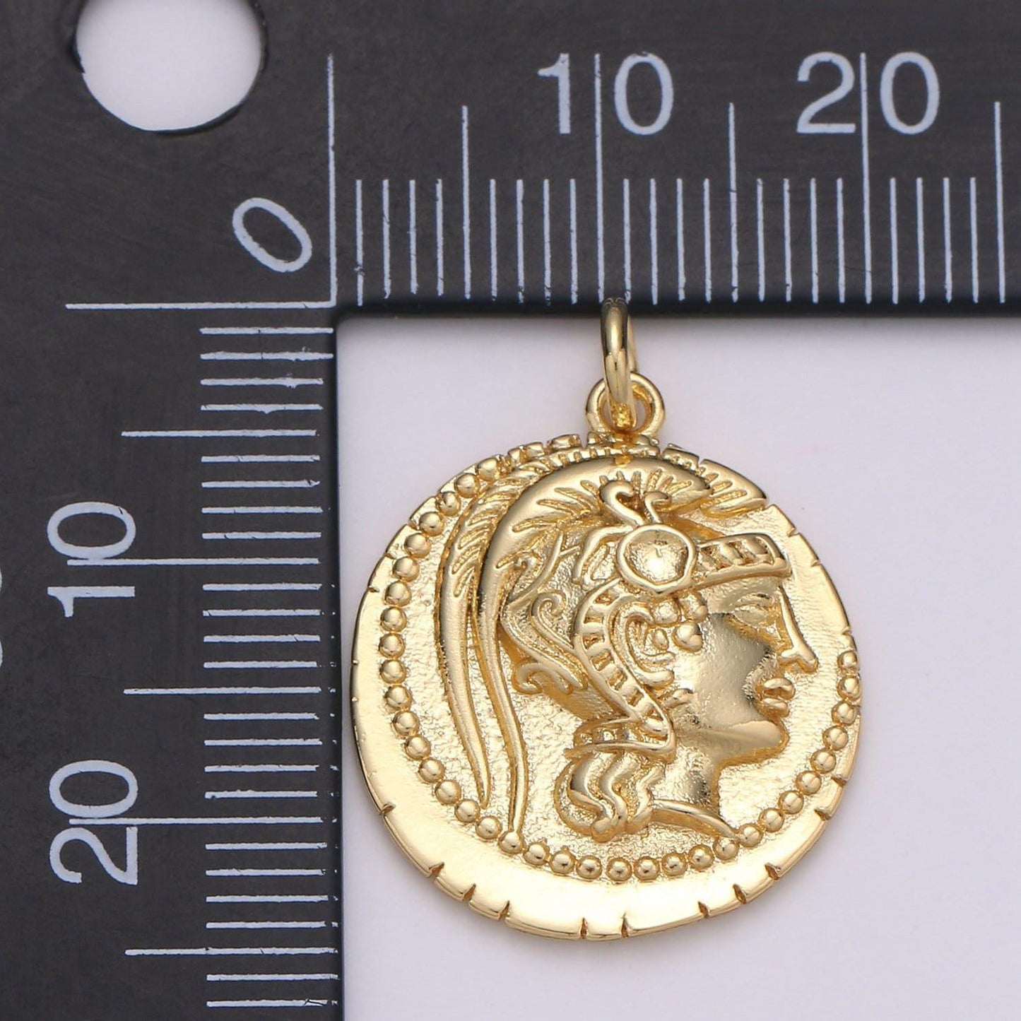 14k gold roman gold coin pendant, greek warrior heracles coin pendant, earing diy, warrior coin pendant, hercules coin pendant,
