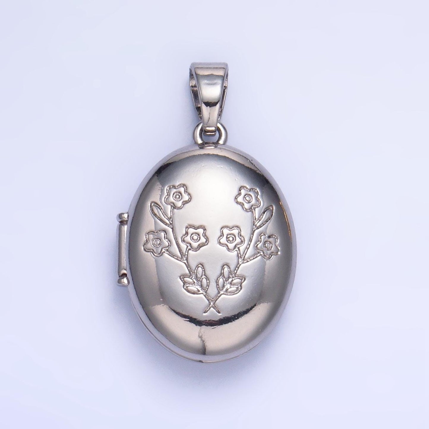 24k gold filled oval locket flower engrave pendant for necklace floral locket jewelry making supply aa1016