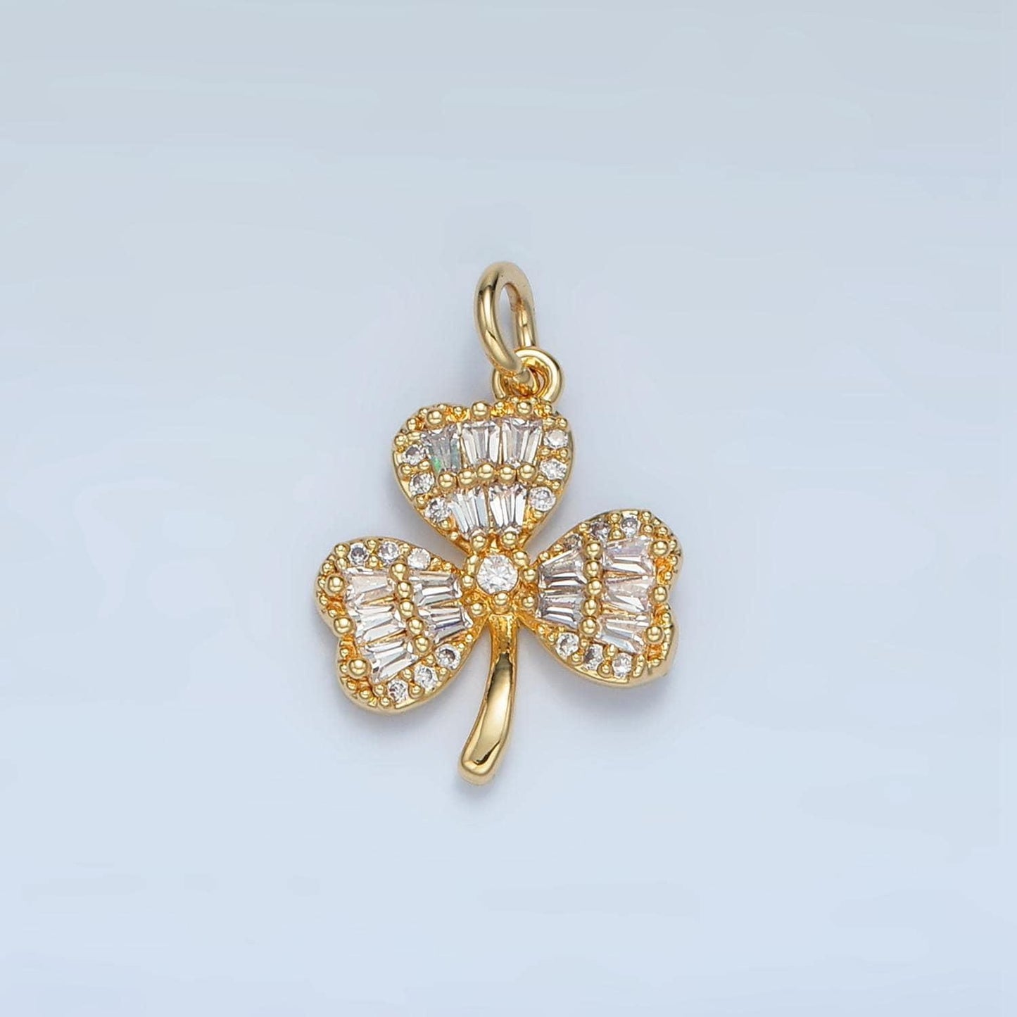 Pelargonium leaf baguette gold filled plant charm | w-121