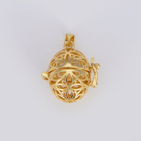 Healing stone cage locket pendant gold egg pendant, gemstone diffused jewelry making, diy gemstone natural stone locket charms necklace,h740