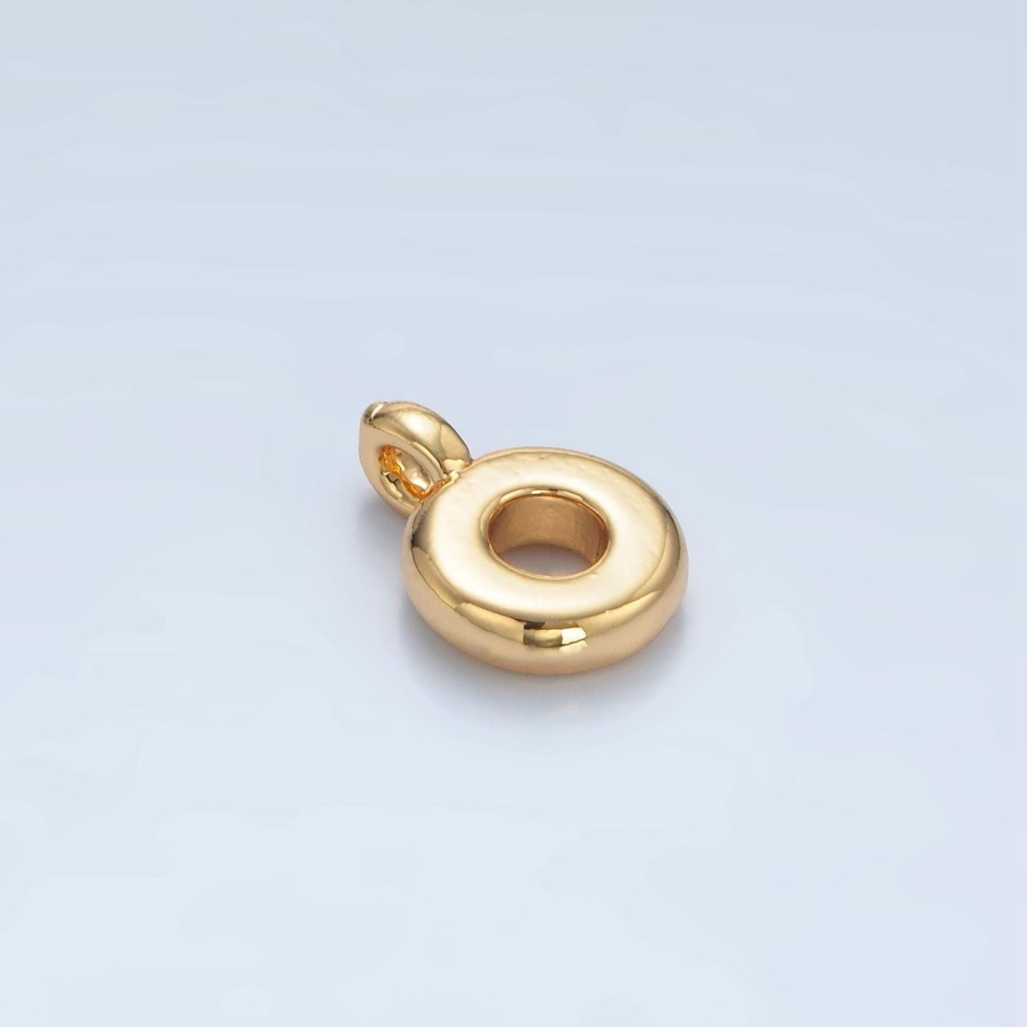 Gold silver bail charm holder spacer with loop round bead spacer with closed link for cord slider bails spacer ring z944