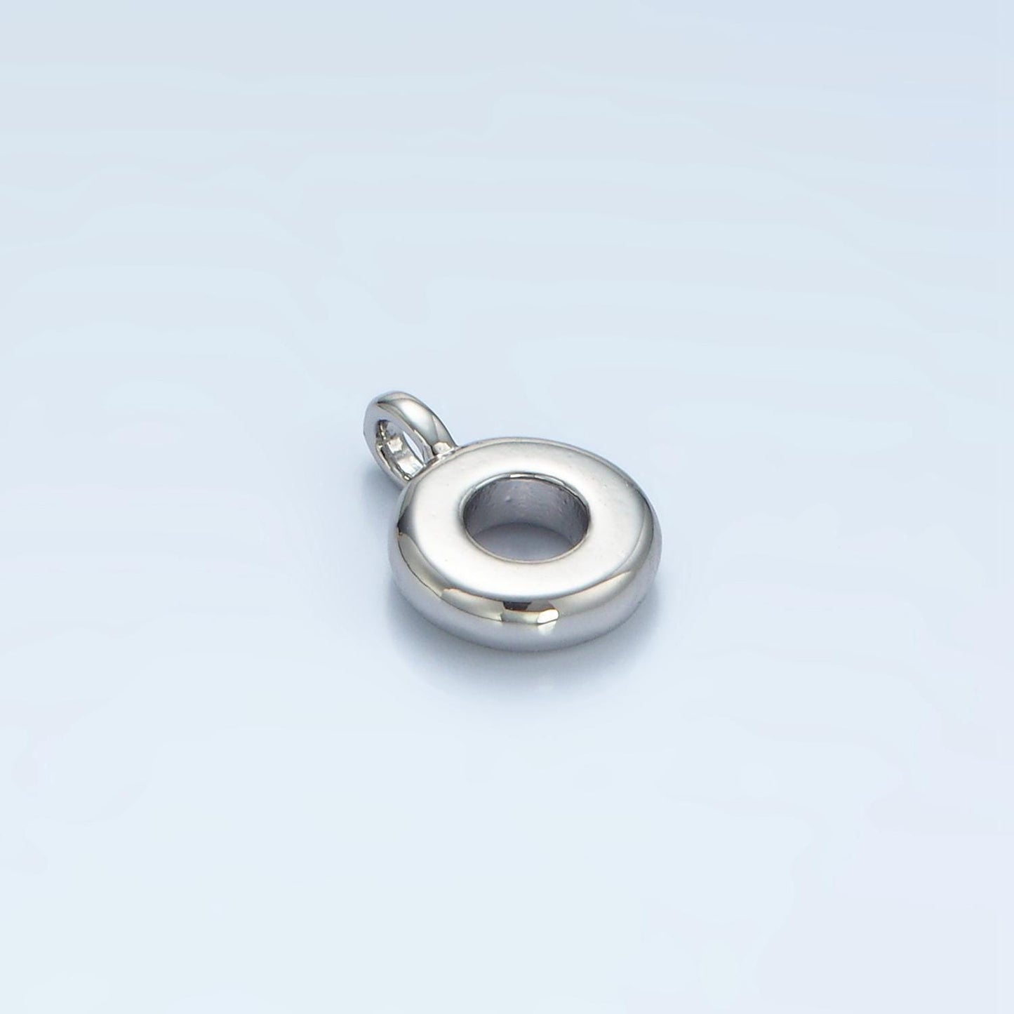 Gold silver bail charm holder spacer with loop round bead spacer with closed link for cord slider bails spacer ring z944