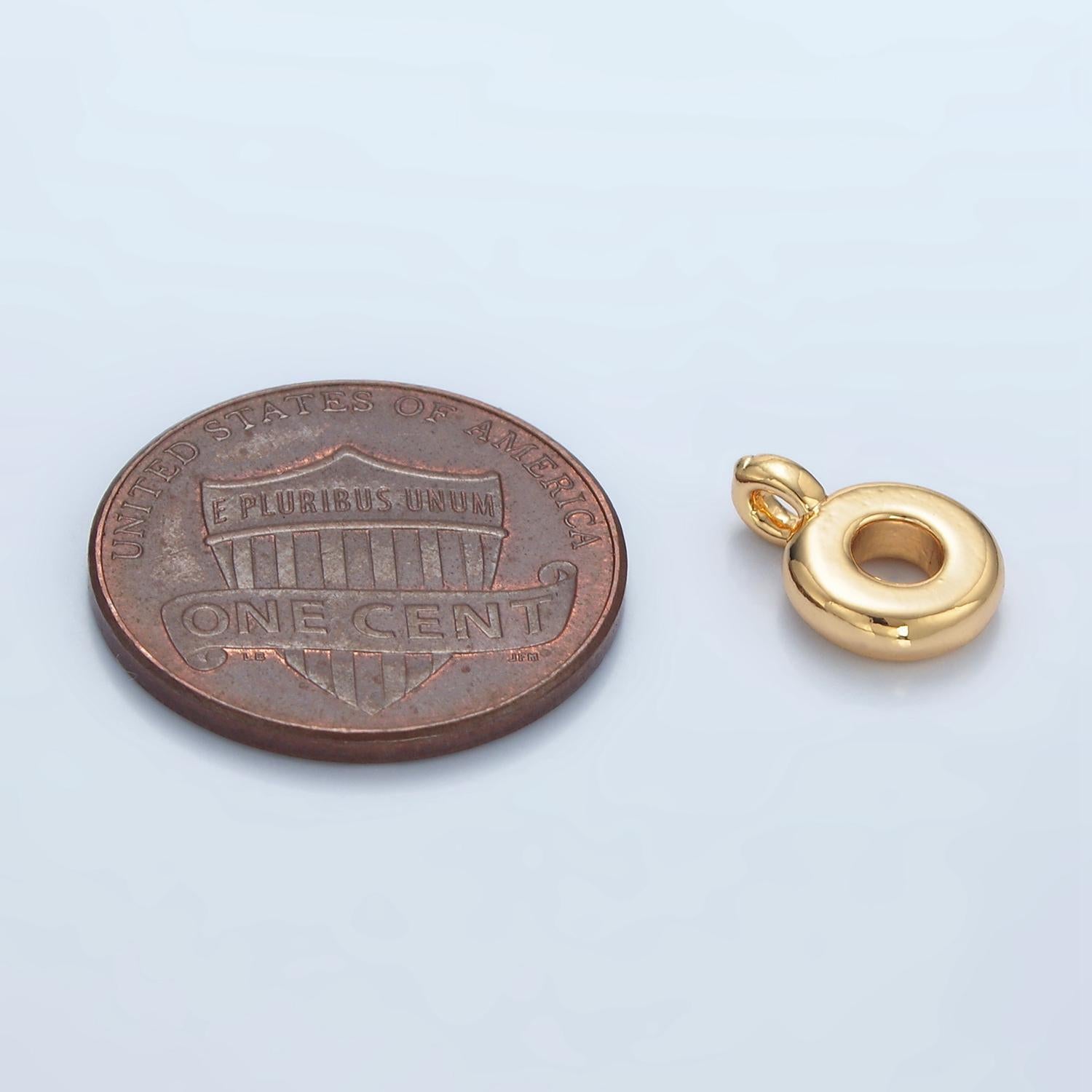 Gold silver bail charm holder spacer with loop round bead spacer with closed link for cord slider bails spacer ring z944