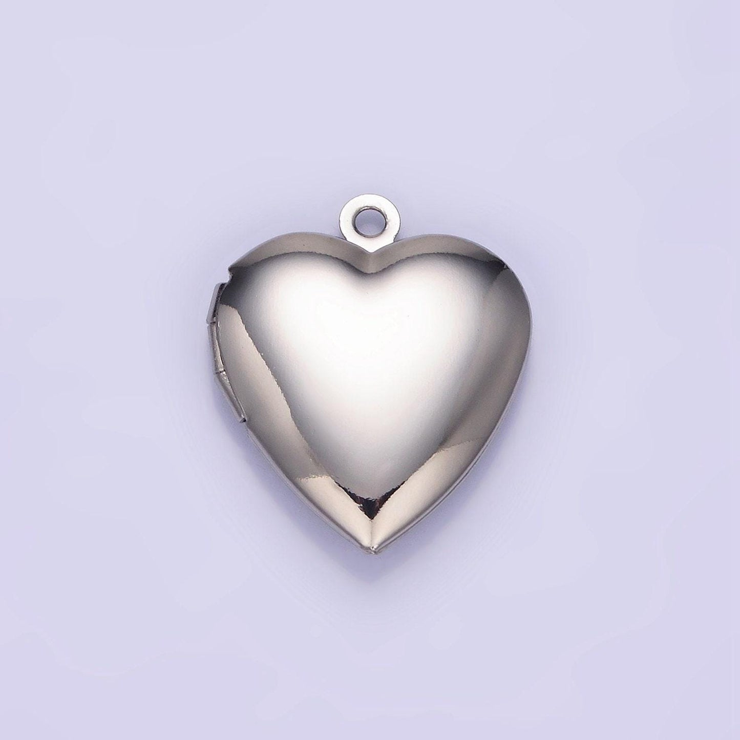 Dainty white gold filled locket charm gold heart locket charm minimalist locket pendant for jewelry making light locket earring supply d316