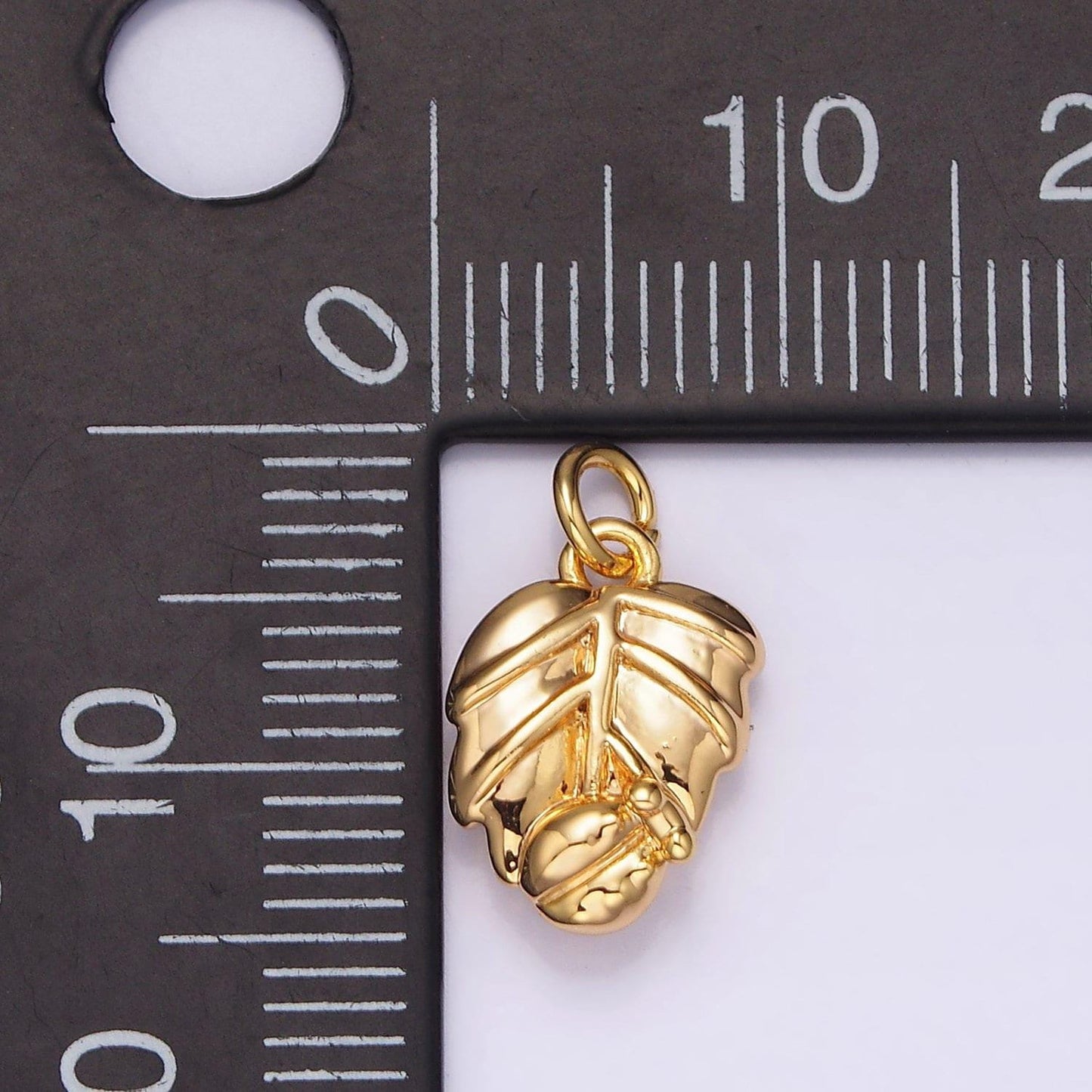 14k gold filled ladybug palm leaf add-on charm | n-1768