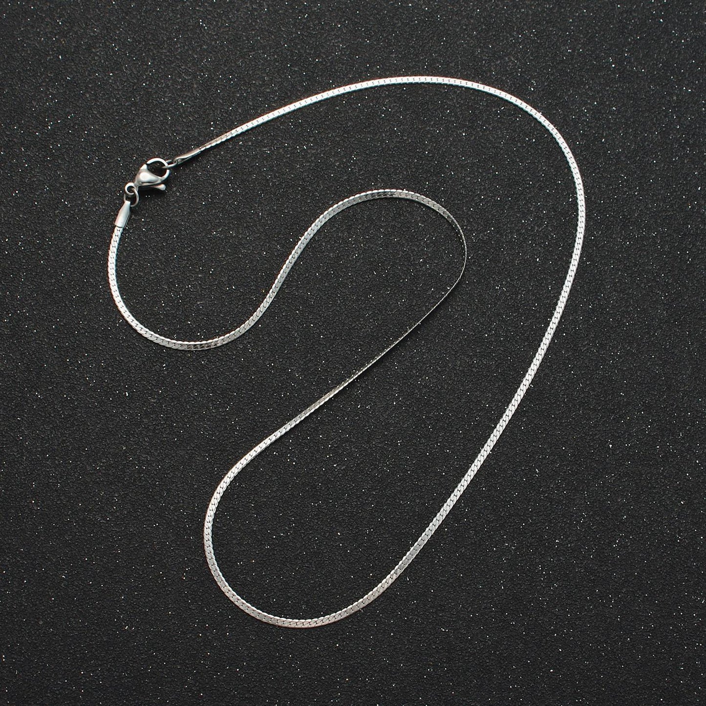 17.5 inch herringbone chain stainless steel necklace in gold & silver | wa-2608 wa-2609