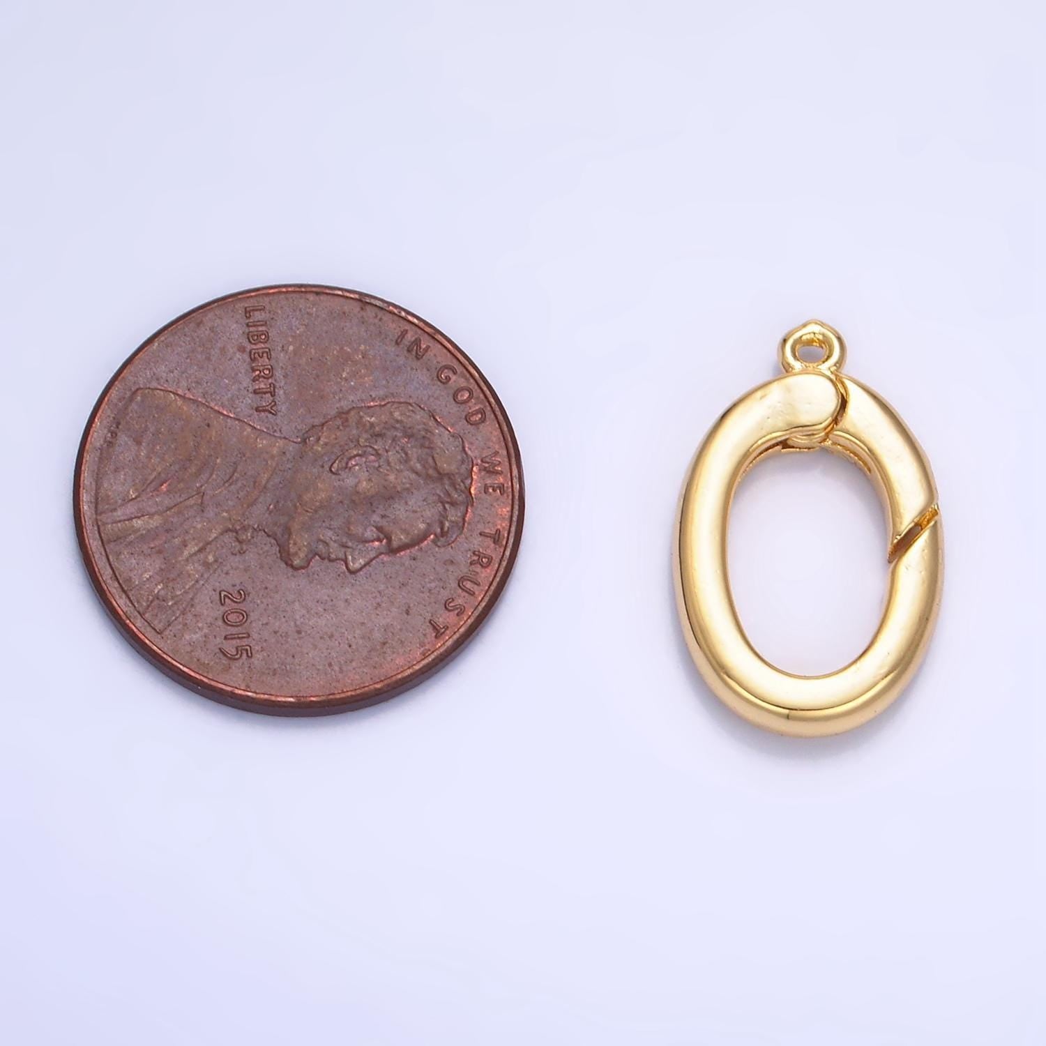 24k gold filled bail enhancer charm holder with spring gate ring for necklace charm supply jewelry making z1001