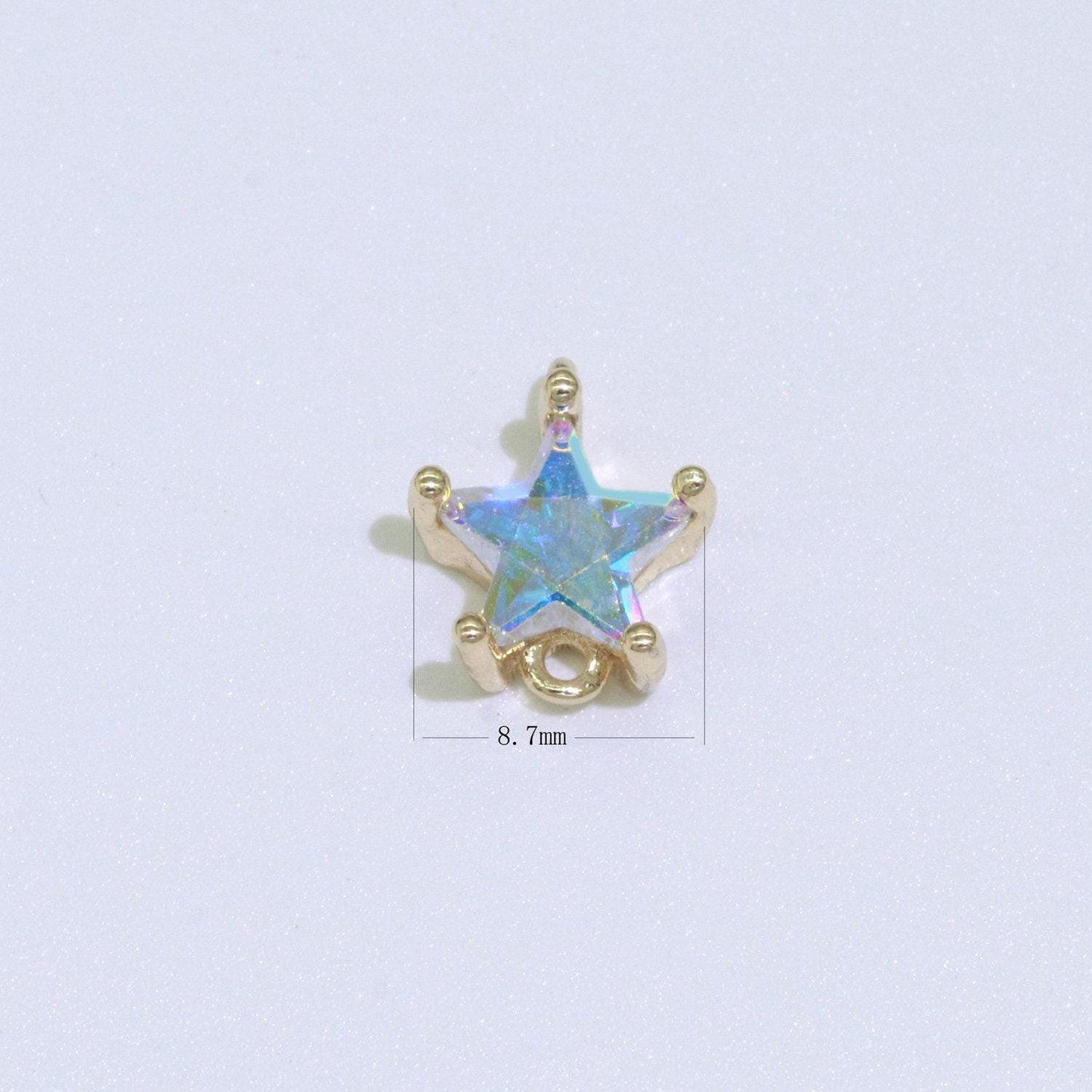 Mini star charm clear cz charm for bracelet necklace earring component