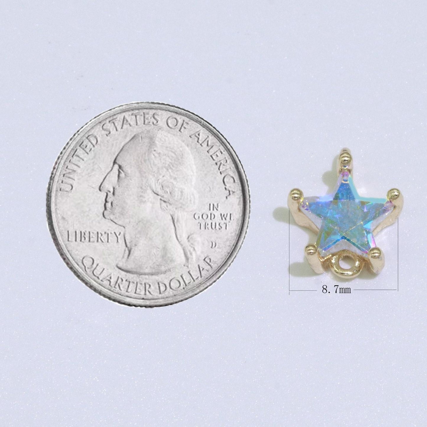 Mini star charm clear cz charm for bracelet necklace earring component