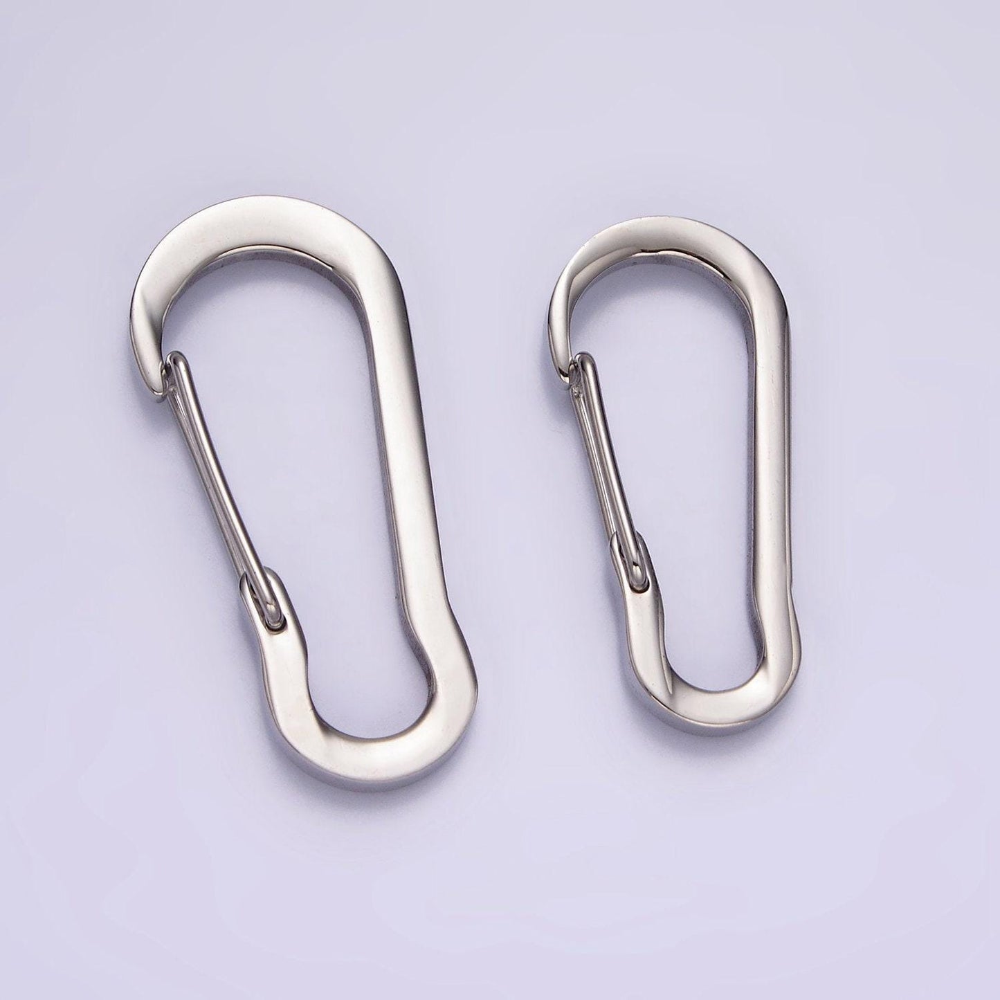 Stainless steel 35mm, 30mm curved oblong snap hook carabiner findings supply | z557 z558