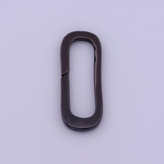 Push in gate lock oval jewelry clasp charm holder black push gate clasp, spring gate clasp wholesale supply | l-550