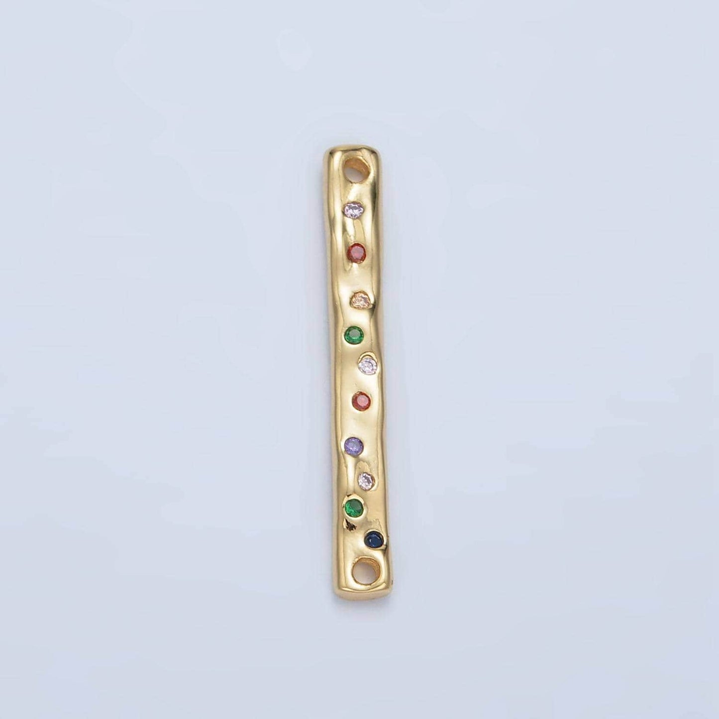 Colorful paved cz gold filled bar connector | f-235