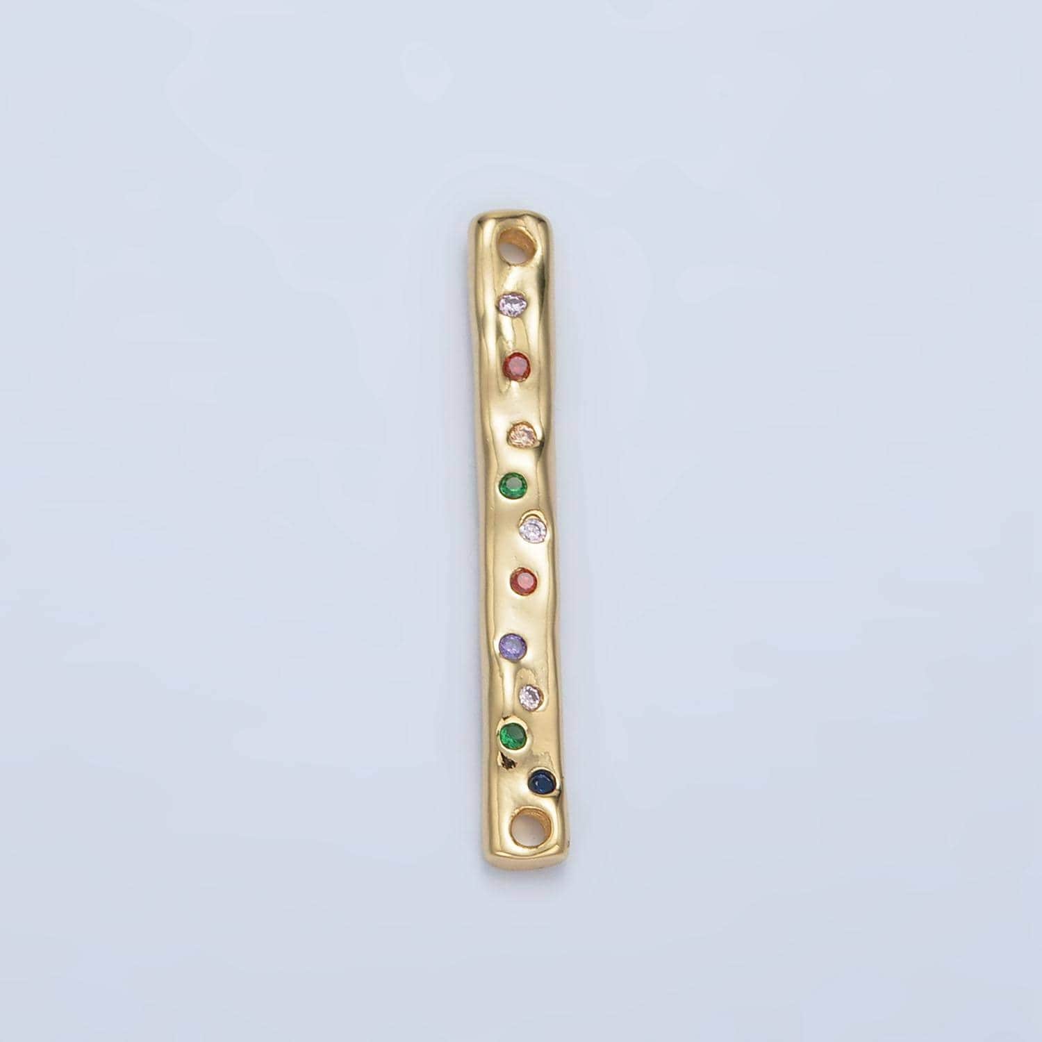 Colorful paved cz gold filled bar connector | f-235