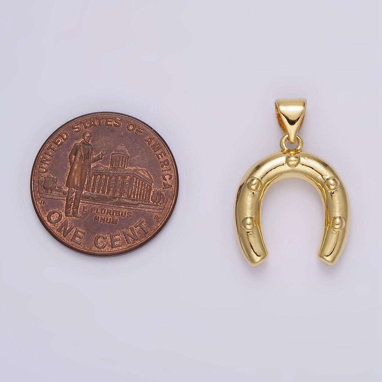 Dainty horseshoe charm in 14k gold filled cubic lucky charm pendant, horse shoe for necklace bracelet earrings jewelry making supply ah075
