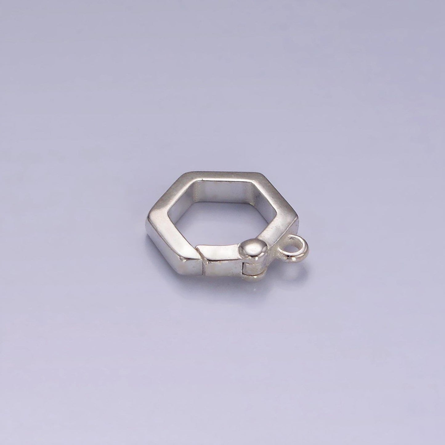 S925 sterling silver hexagon push gate clasps for jewelry making supplies charm holder necklace component sl-472