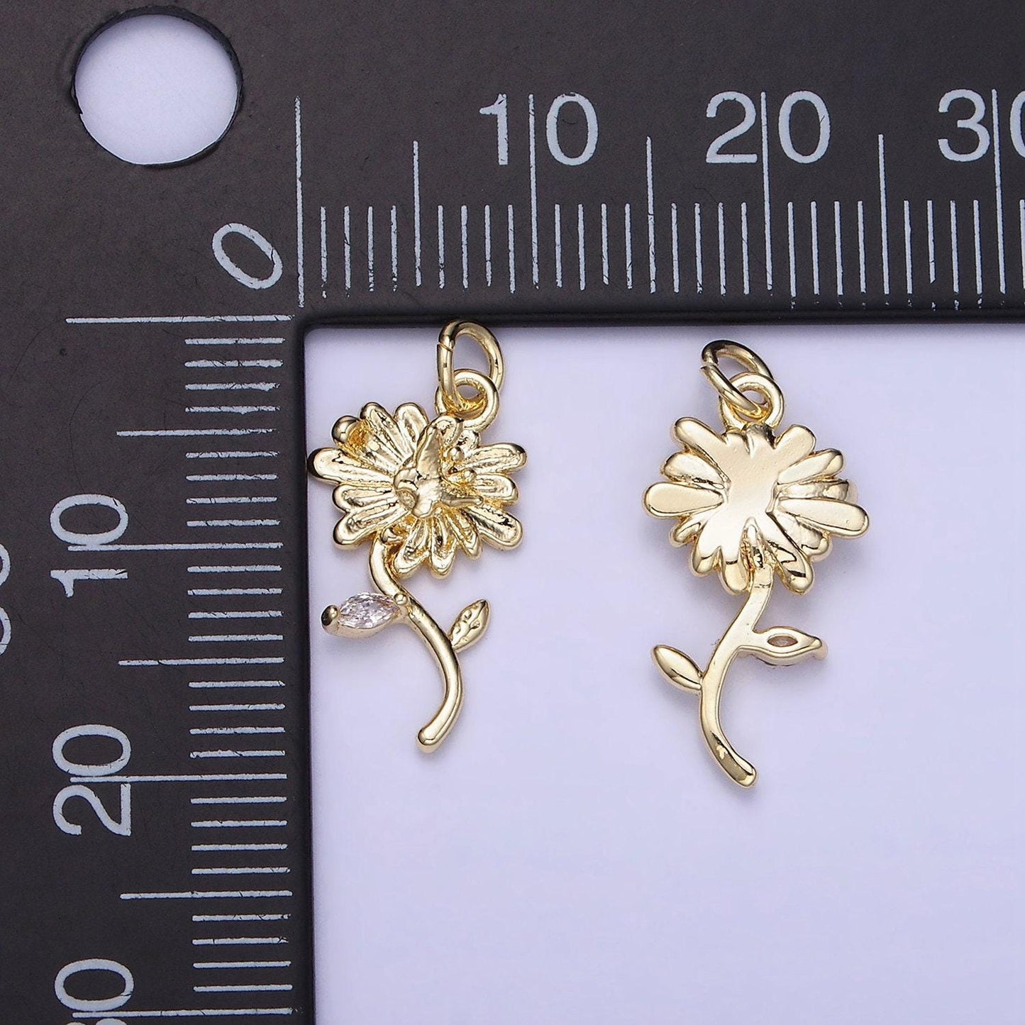 14k gold filled daisy w/ butterfly cz charm | ag-678