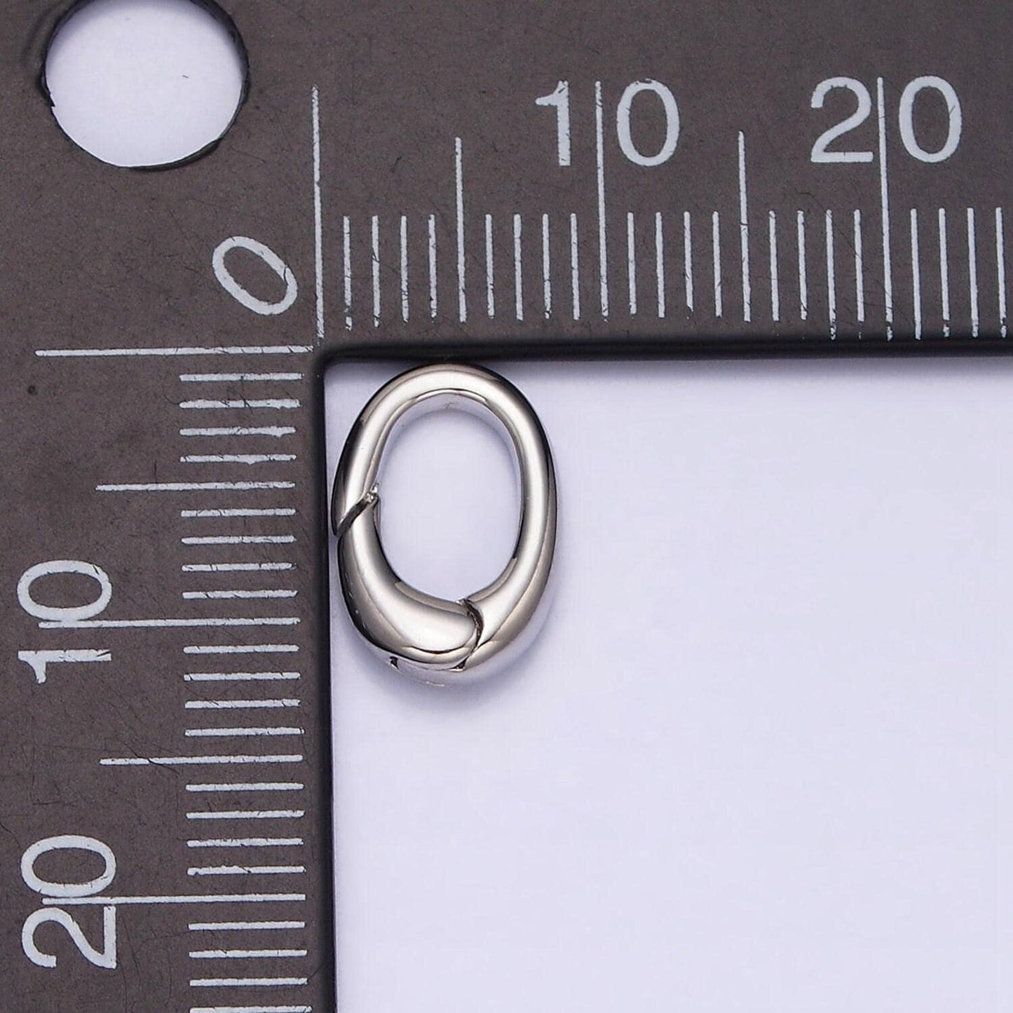 Tiny silver spring gate ring, push gate ring 11.8x8mm oval ring charm holder silver clasp for jewelry clasp z403