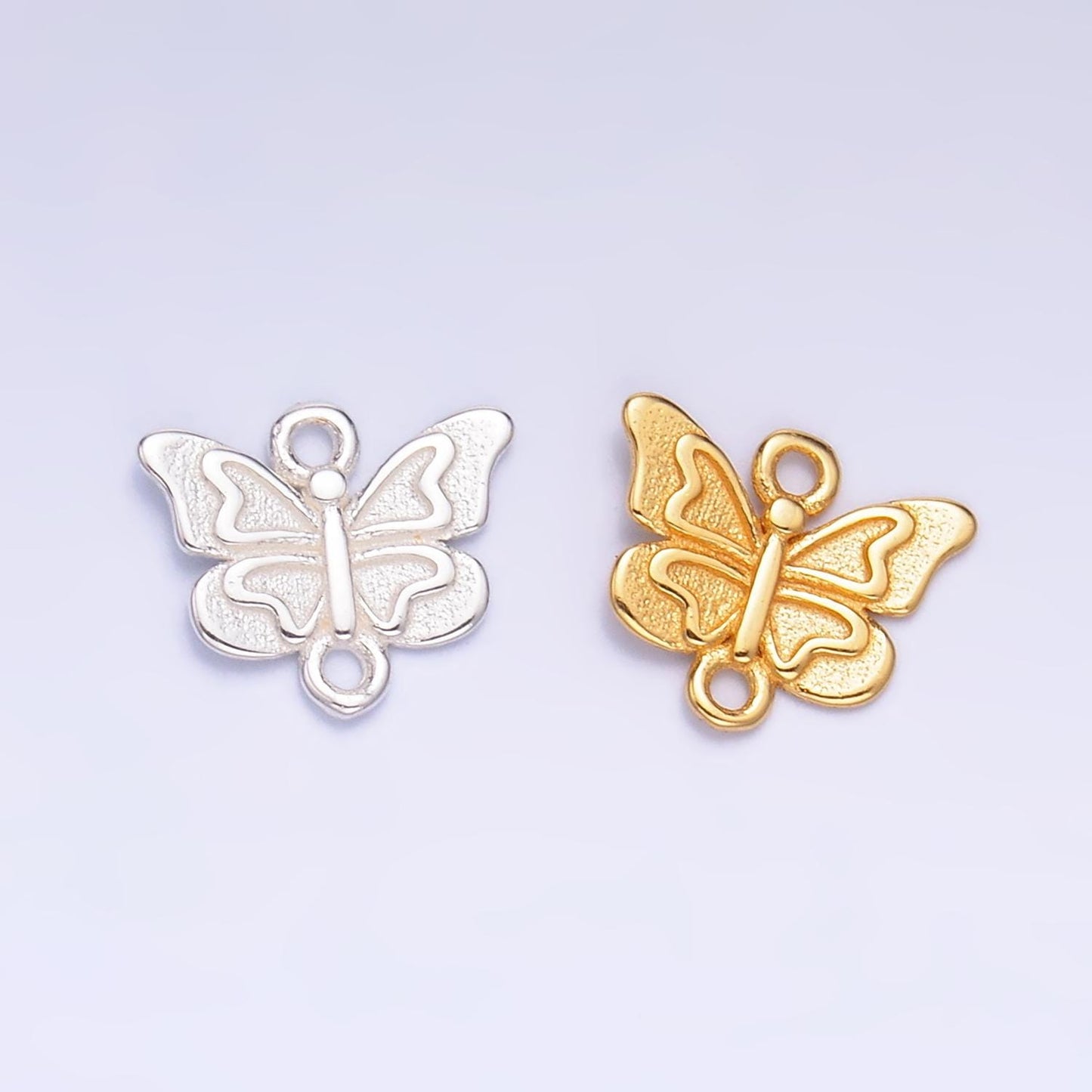 Sterling Silver S925 Mini Butterfly Charm Connector Gold Vermeil Mini Mariposa Link Connector for bracelet | SL-613