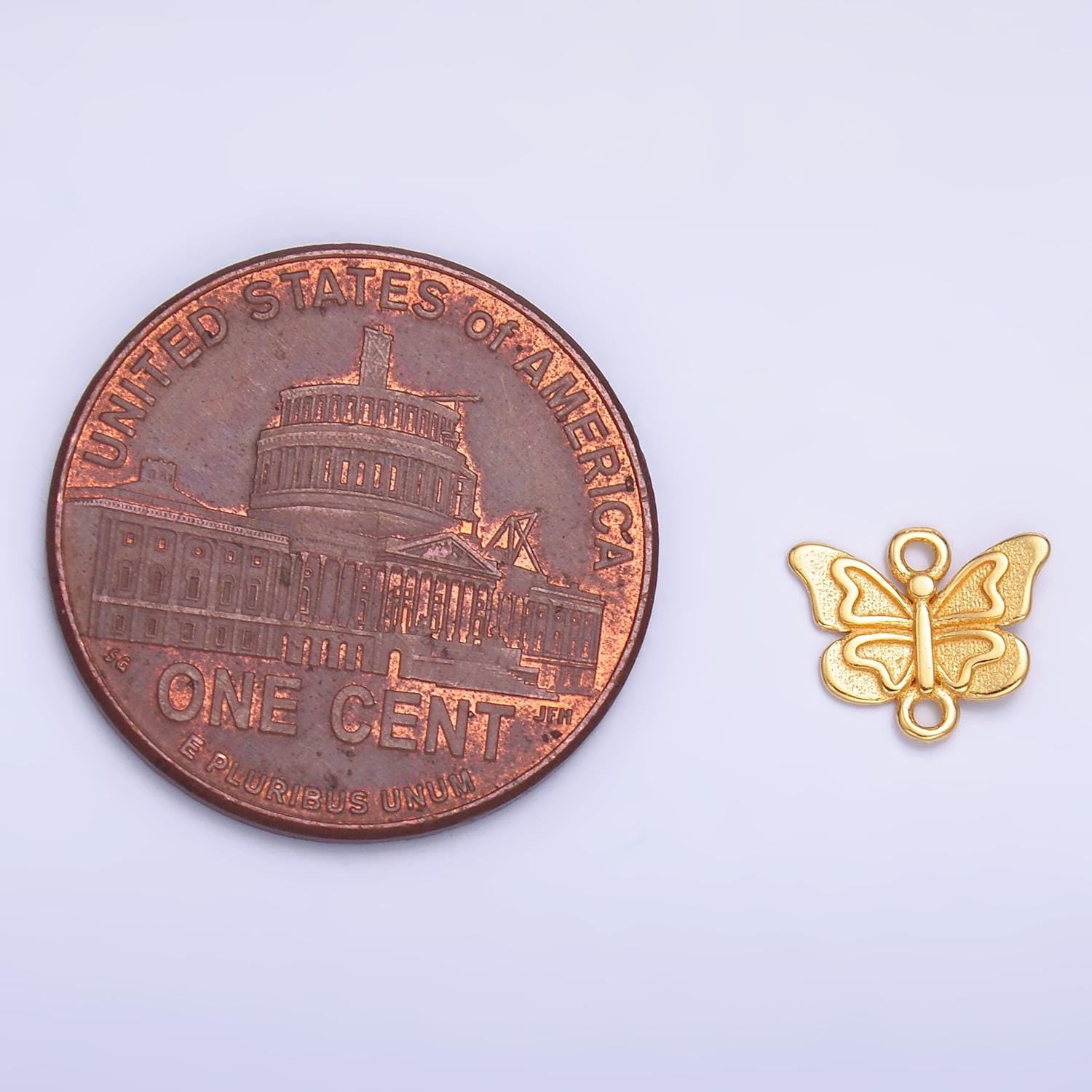 Sterling Silver S925 Mini Butterfly Charm Connector Gold Vermeil Mini Mariposa Link Connector for bracelet | SL-613