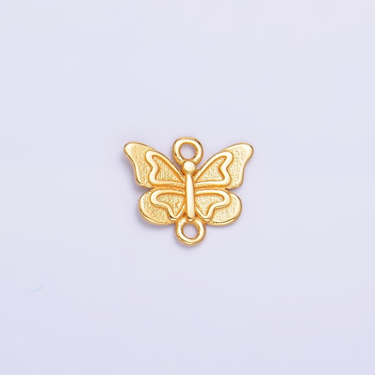 Sterling Silver S925 Mini Butterfly Charm Connector Gold Vermeil Mini Mariposa Link Connector for bracelet | SL-613