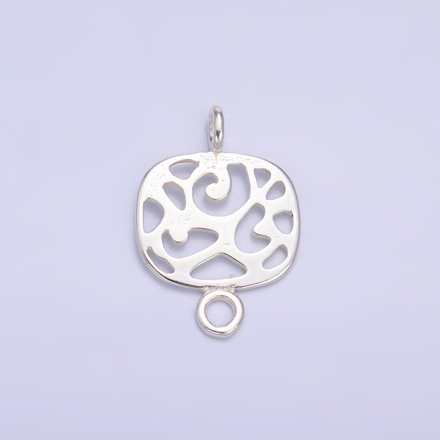 Sterling Silver S925 Mini Square Leopard Charm Connector Gold Vermeil Animal Cheetah Pattern Link Connector for bracelet | SL-618