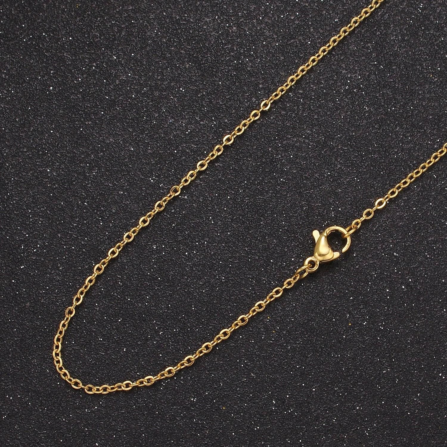 24k gold filled cable chain dainty chain simple everyday layering necklace wa-732