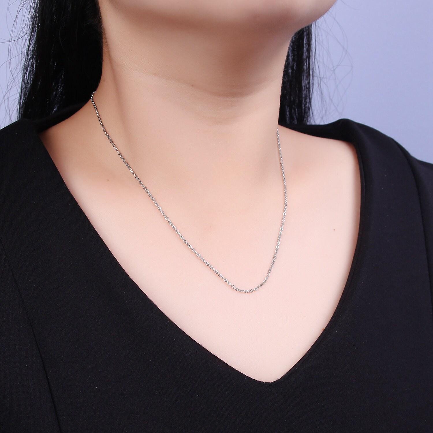 24k gold filled cable chain dainty chain simple everyday layering necklace wa-732
