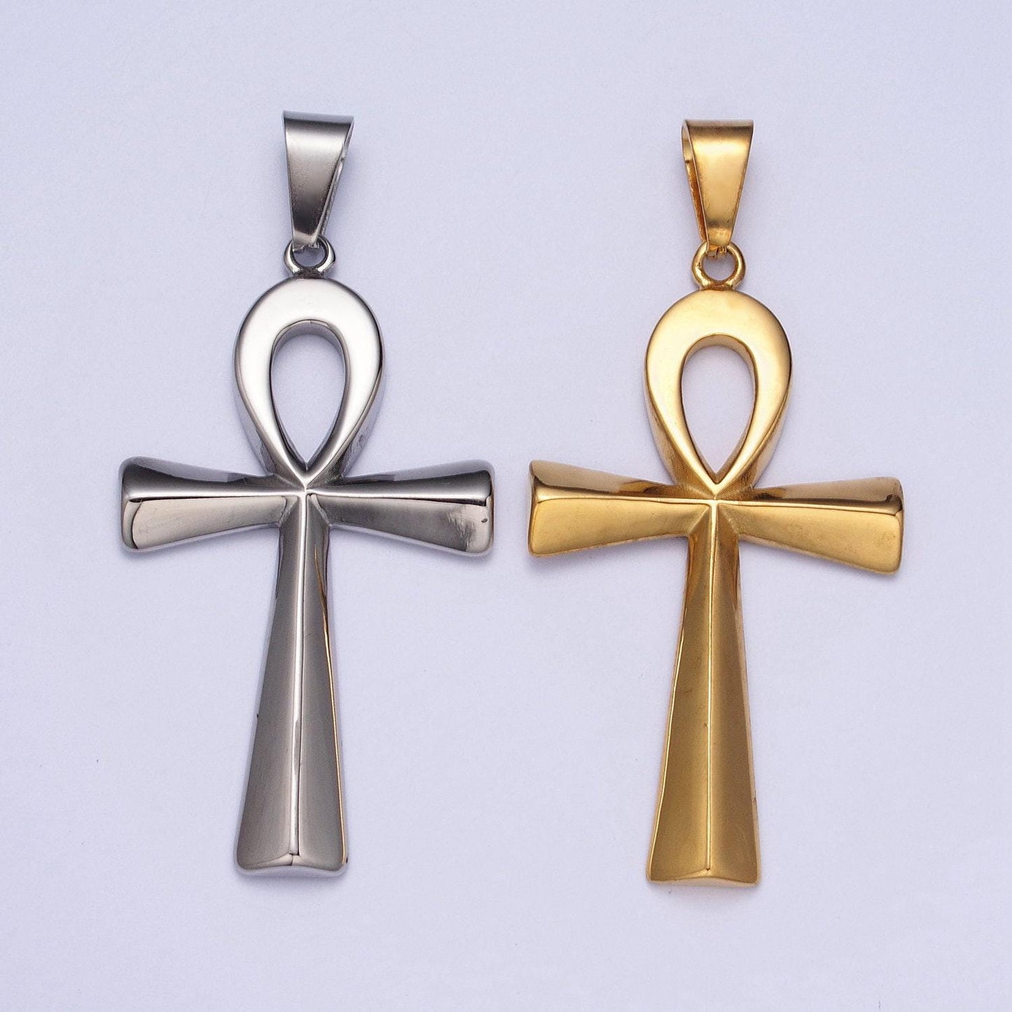 Stainless steel egyptian ankh cross pendant in gold & silver for statement jewelry religious jewelry pendant j265 j323