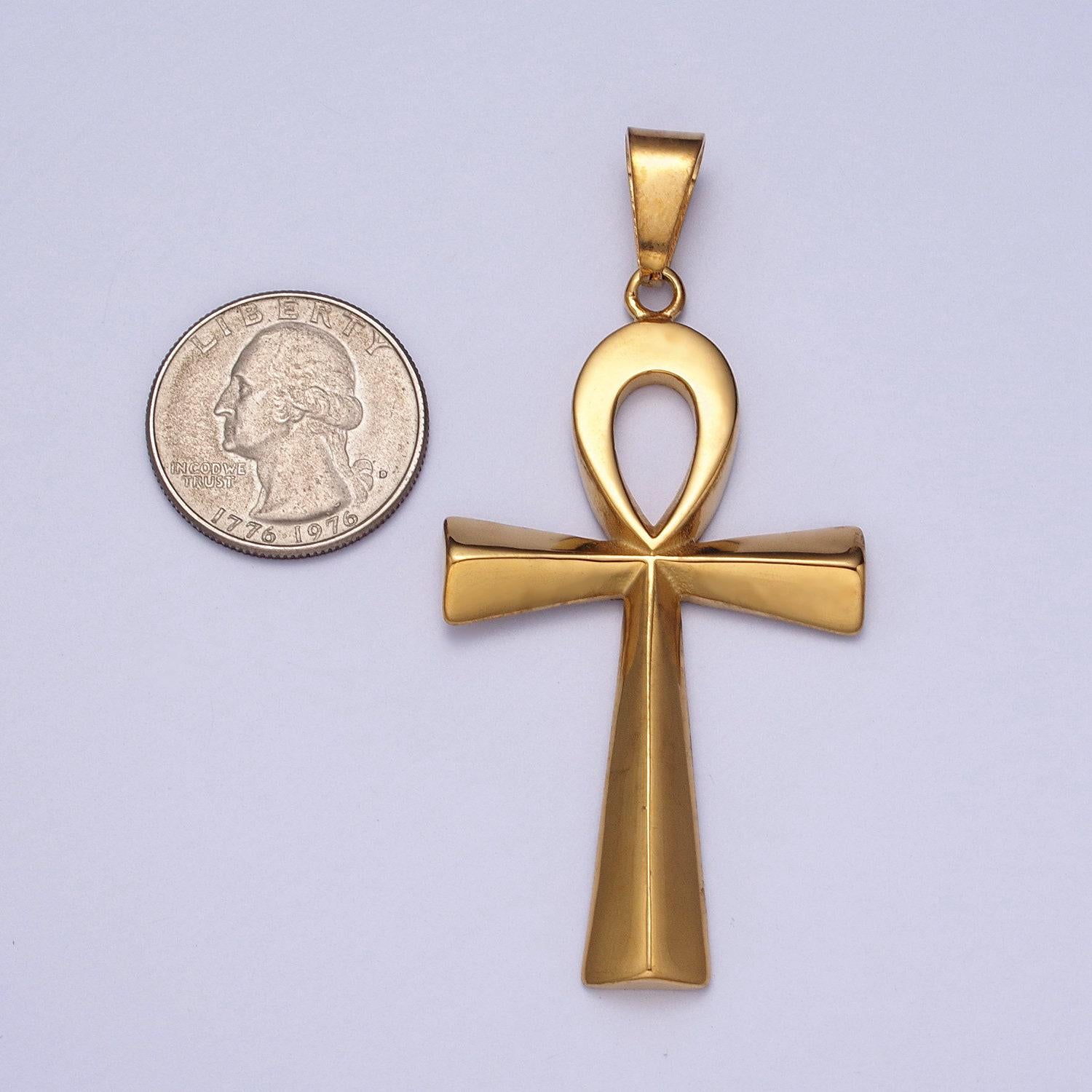 Stainless steel egyptian ankh cross pendant in gold & silver for statement jewelry religious jewelry pendant j265 j323