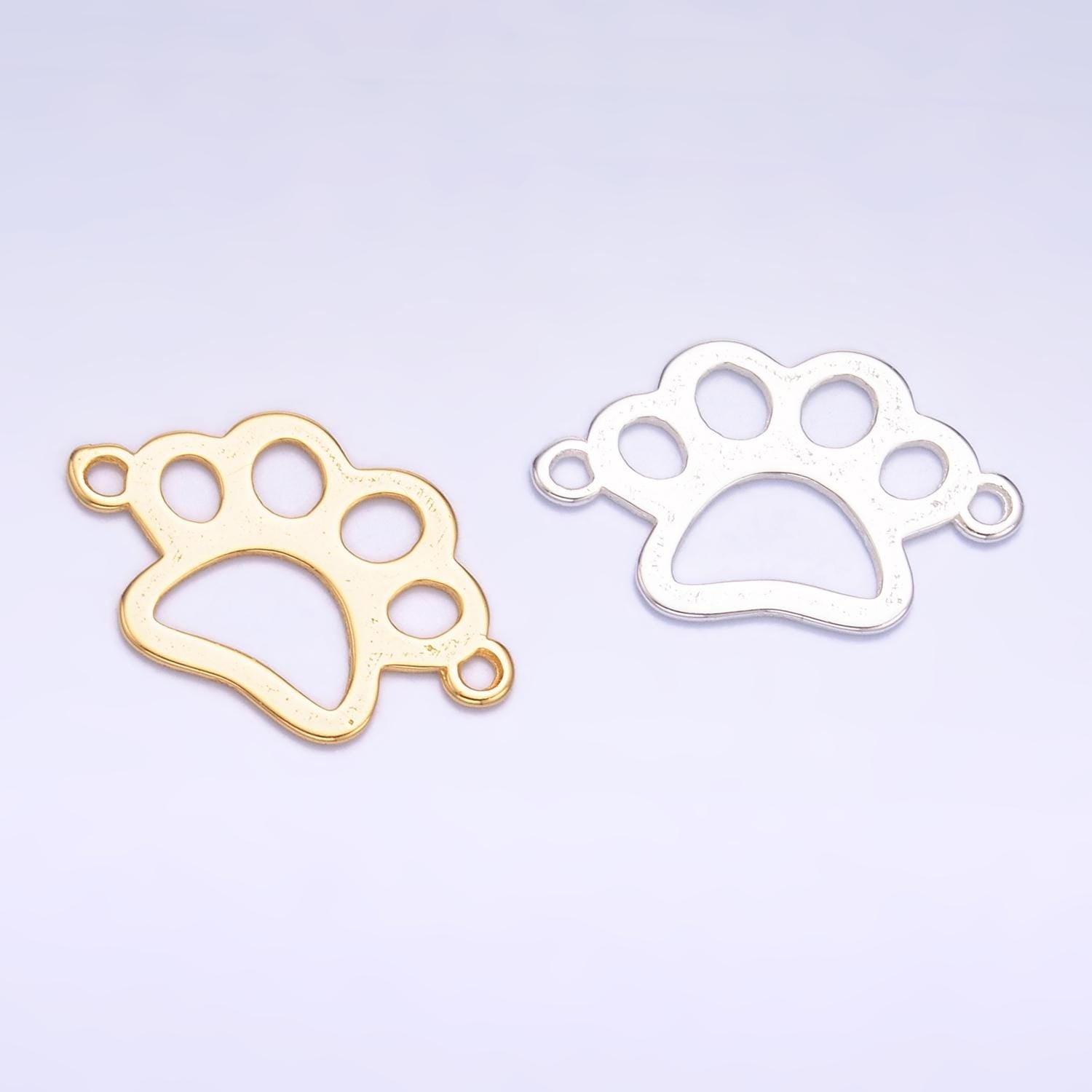 Sterling Silver 10mm pawprint animal pet Dow Paw Charm connector for Bracelet Component | SL-616