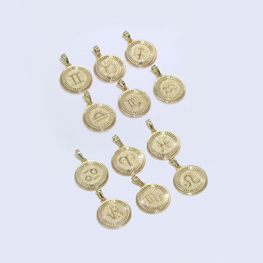 Gold filled constellation charms, zodiac star symbol, horoscope charm, gold astrological pendant medallion minimalist jewelry a1719-1724