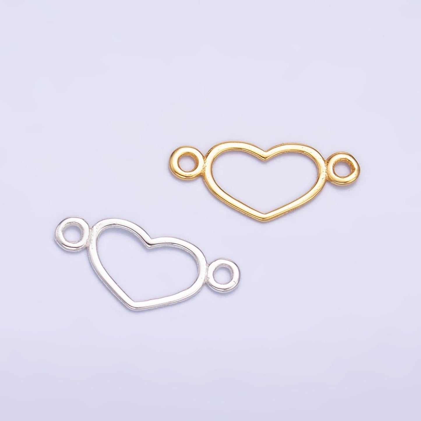 Mini Silver Heart Charm Connector s925 Sterling Silver Love Link Connector for Bracelet Necklace Supply for Permanent Jewelry SL-614