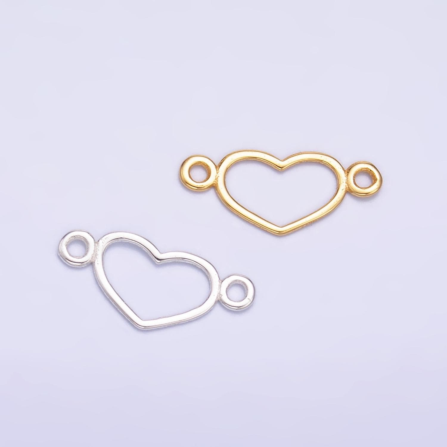 Mini Silver Heart Charm Connector s925 Sterling Silver Love Link Connector for Bracelet Necklace Supply for Permanent Jewelry SL-614