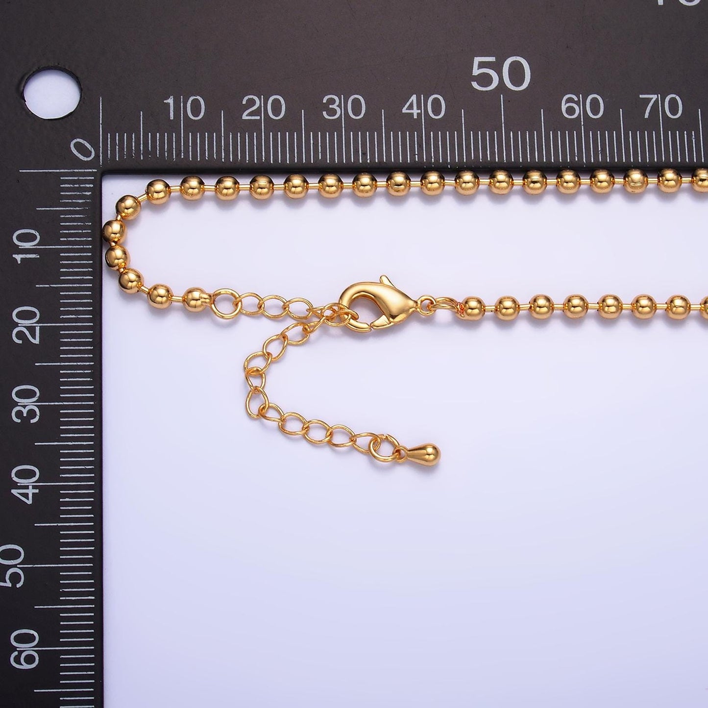 1pc 17.72'' ready to use 24k gold bead necklace chain, layering beaded chain, dainty beaded necklace, for chain necklace wa-2714