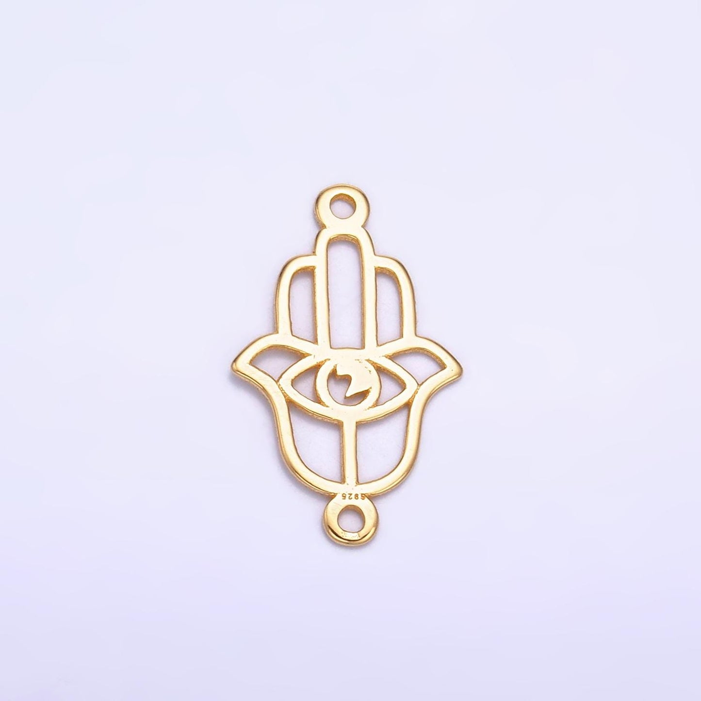 S925 Sterling Silver Open hamsa hand charm connector for bracelet necklace component Gold Vermeil Fatimah Hand Charm SL-620