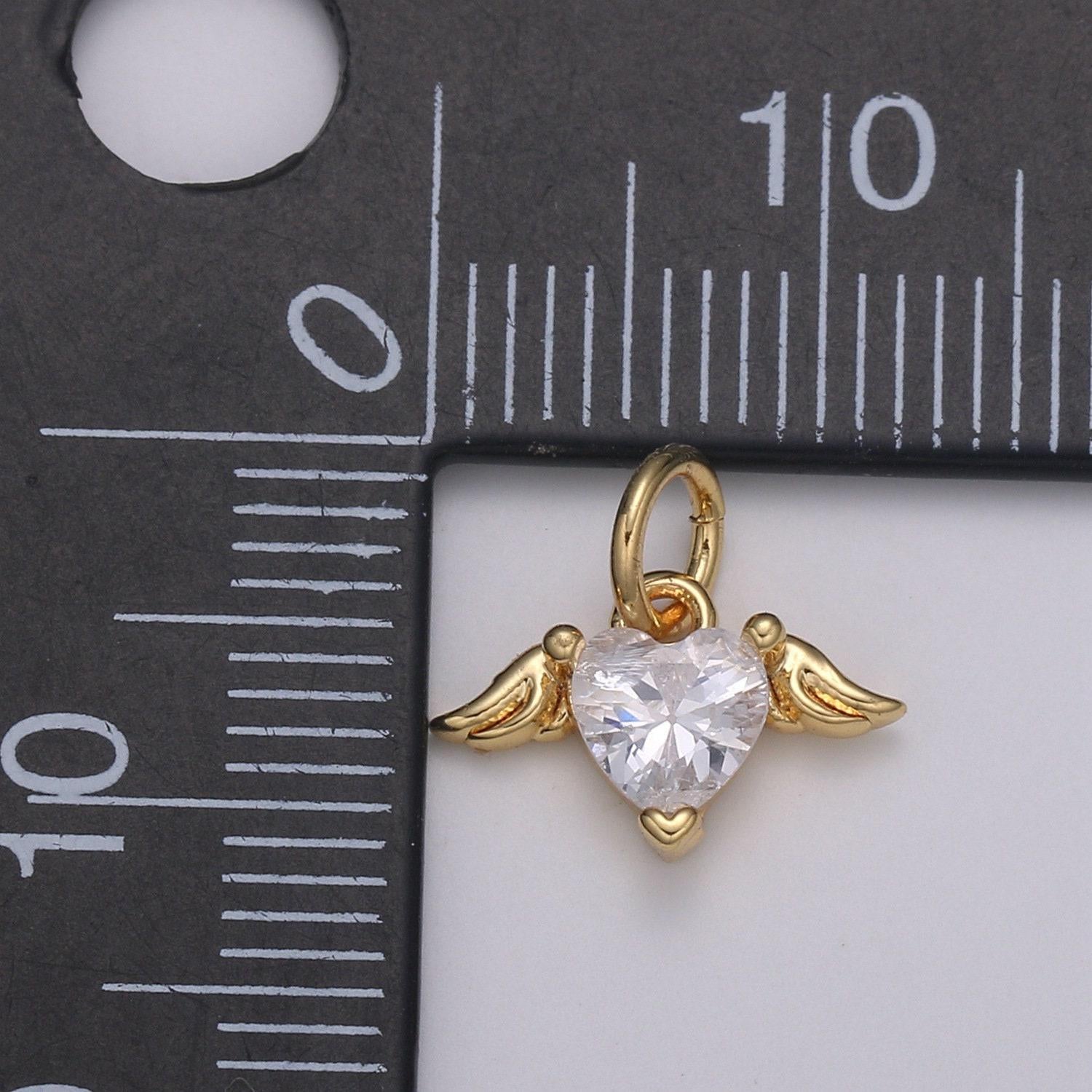Venus 24k gold pendant,solitaire cz heart pendant ,doves cubic mini pendant, aphrodite dainty bracelet earring necklace charm,e-186