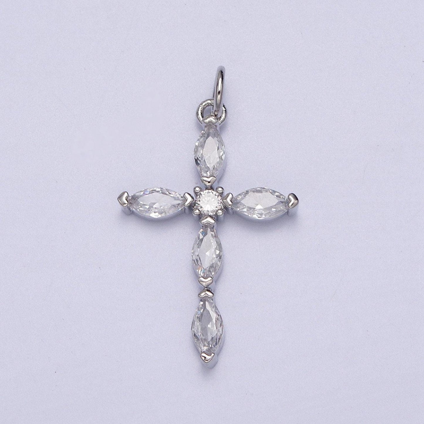 Cubic cross pendant gold plated cross necklace, marquise cz diamond pendant forwomen religious charm necklace supply ac012