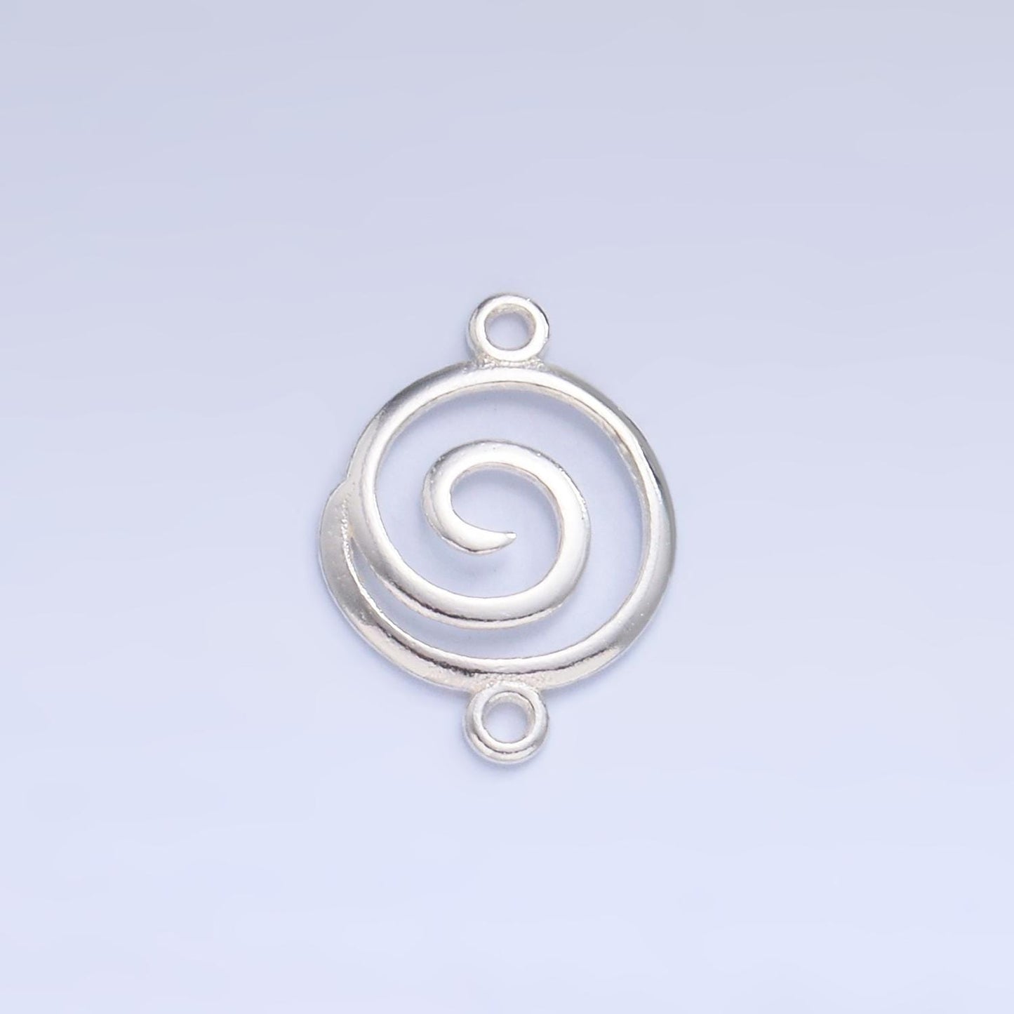 Mini Silver Swirl Twist Charm Connector s925 Sterling Hypnotist Link Connector for Bracelet Necklace Supply for Permanent Jewelry SL593
