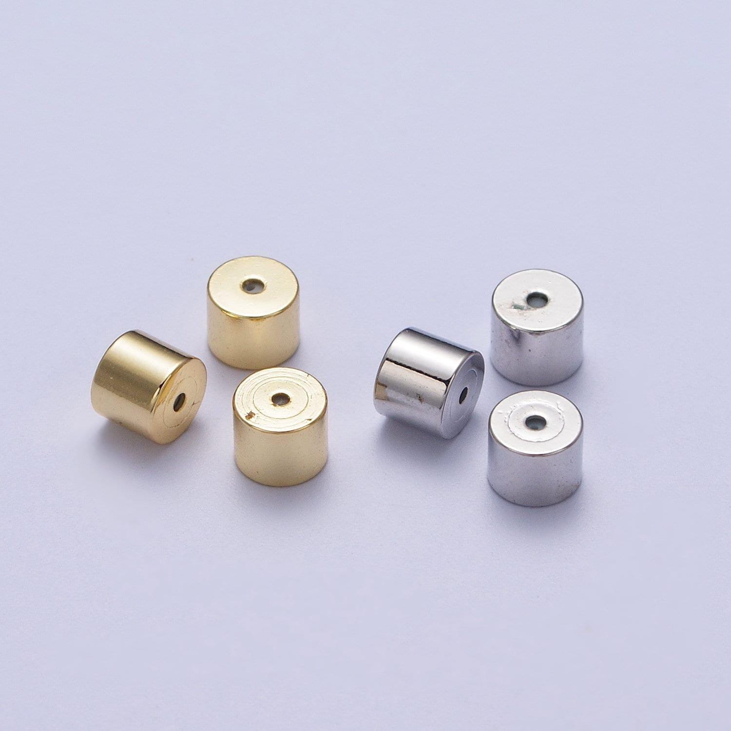 Minimalist cylinder earrings backings jewelry supply (12 pieces) set in gold & silver | k074 k076