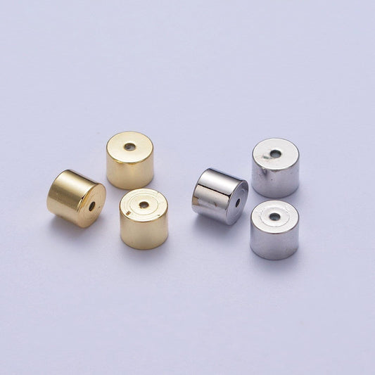 Minimalist cylinder earrings backings jewelry supply (12 pieces) set in gold & silver | k074 k076