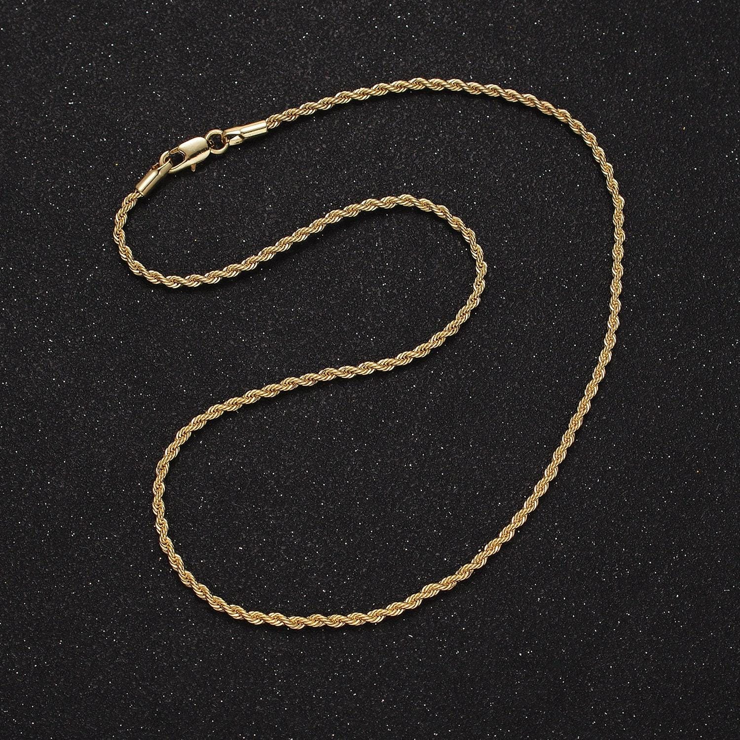 14k gold filled 1.8mm rope 16 inch, 18 inch choker layering chain necklace | wa-2115 wa2116