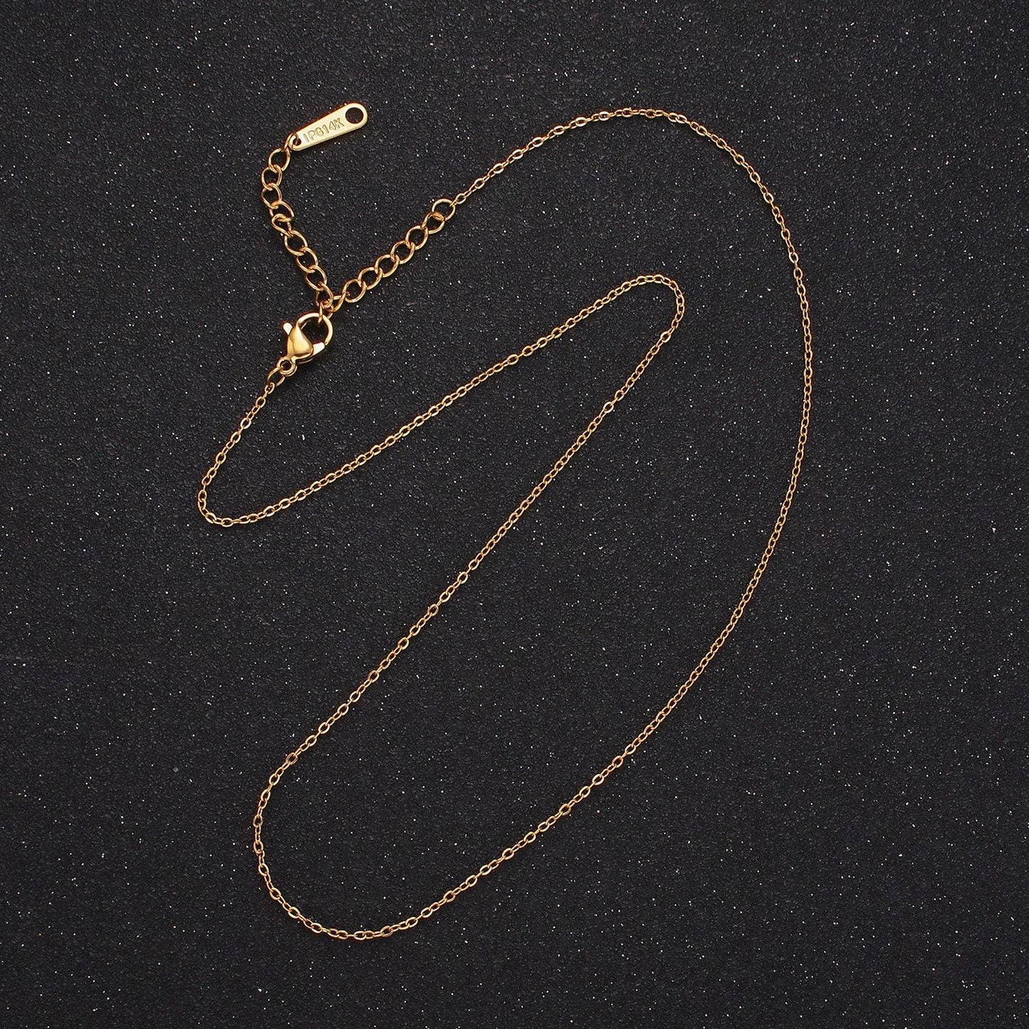 Gold stainless steel 1mm cable chain 16 inch layering minimalist necklace with extender | wa-2417