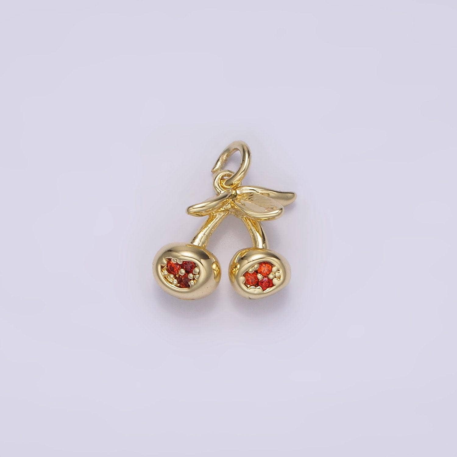 14k gold filled orange cz cherry fruit mini add-on charm | ag231