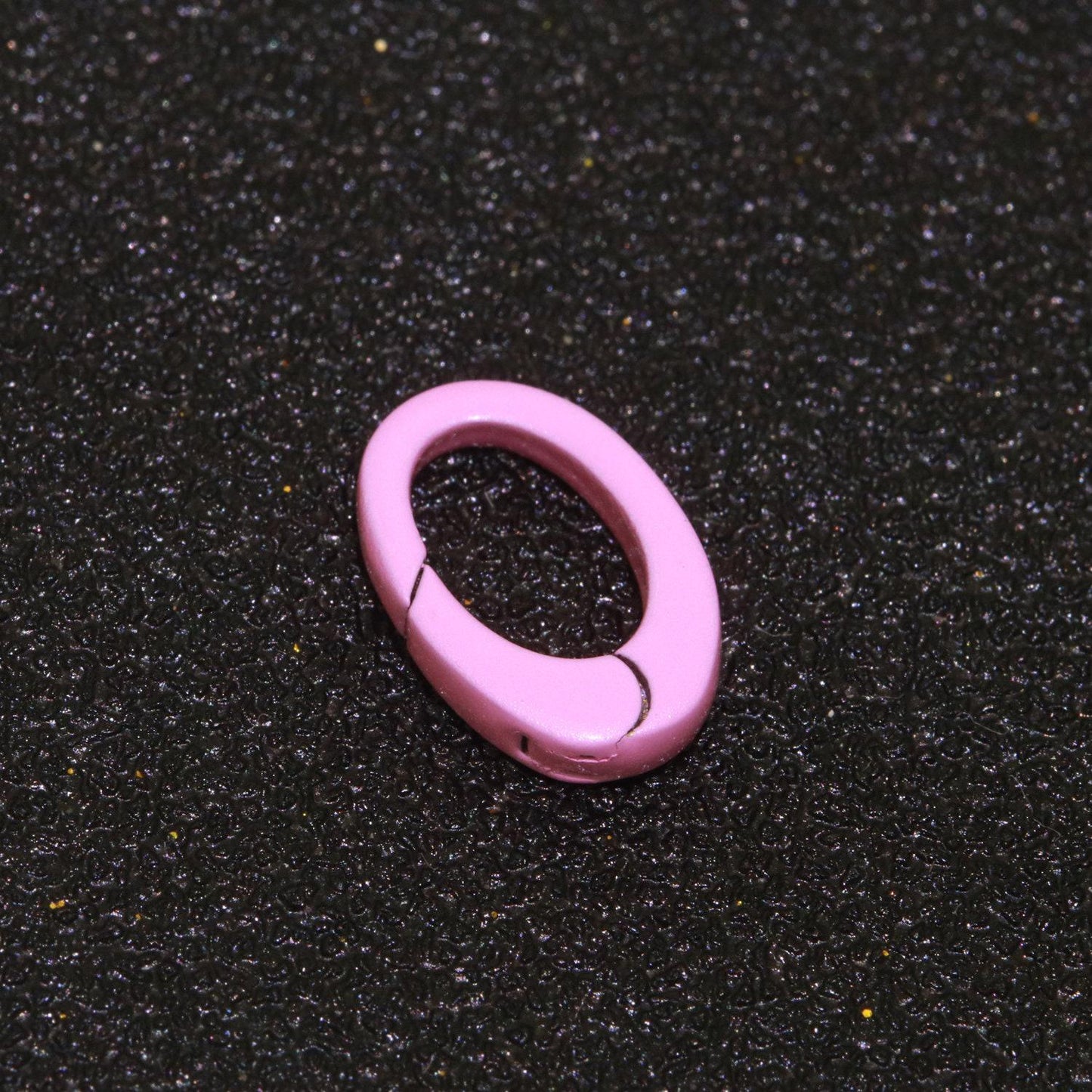 Colorful enamel spring gate ring, push gate ring, 12x7.5 mm small oval ring, charm holder pink green red clasp for link connector clasp