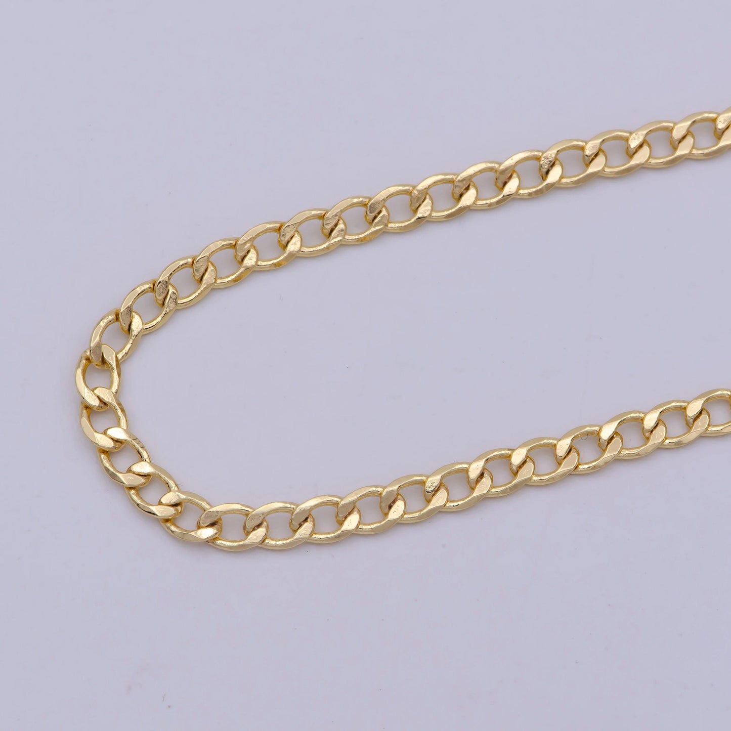 2.2mm gold thin cuban curb chain by yard, cuban curb chain, wholesale bulk roll chain for jewelry making, thickness 0.4mm | roll-564